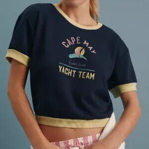 Anthropologie graphic crop tee NEW